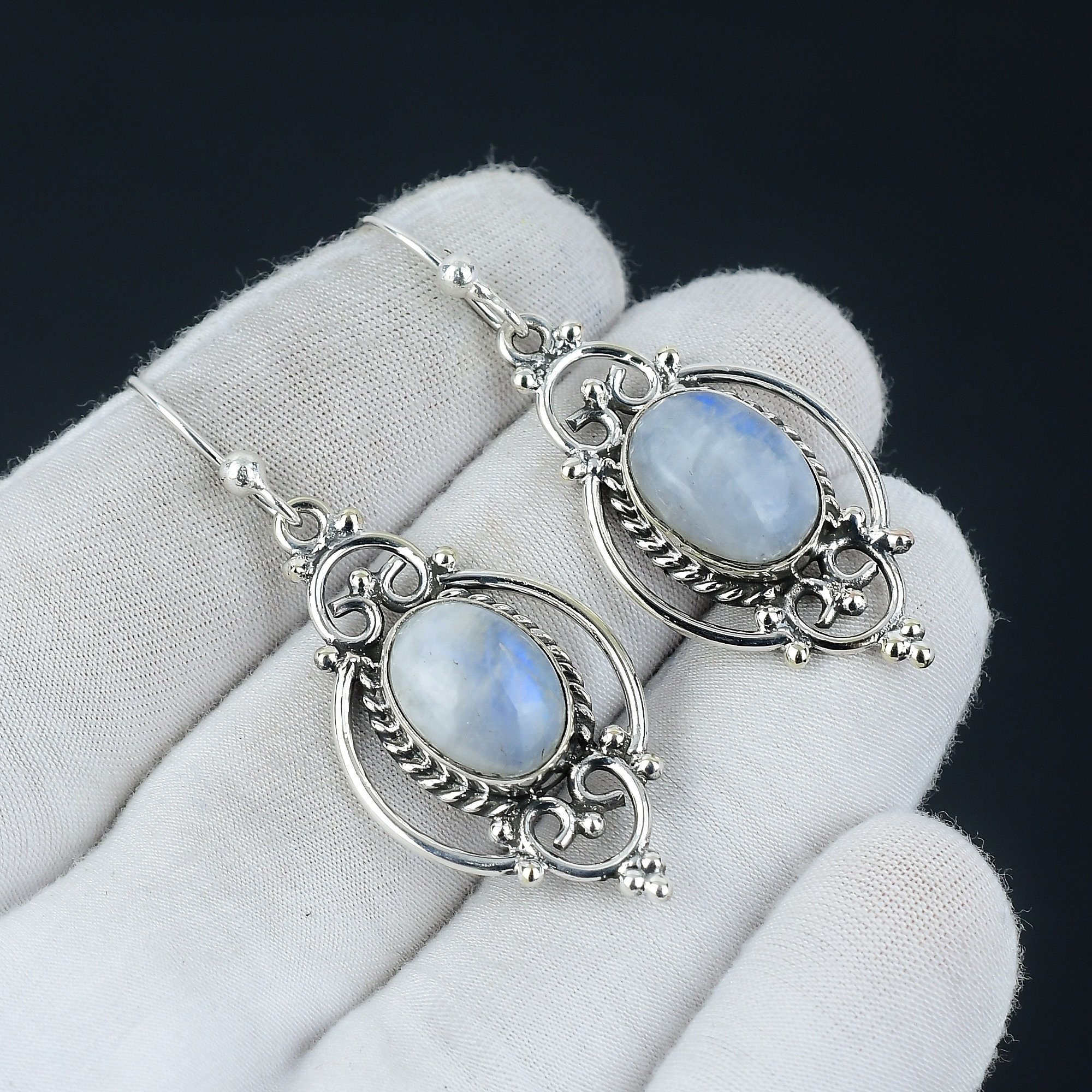 White moonstone earrings sale