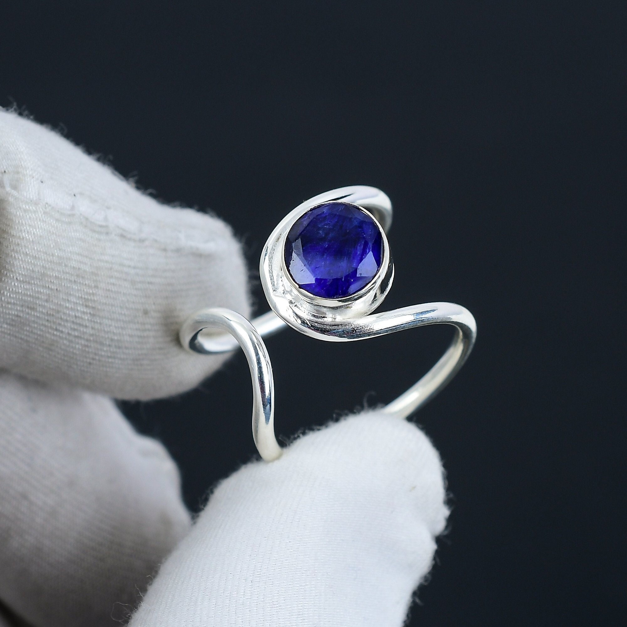指輪 サファイア シルバー Silver sapphire ring - Etsy 日本