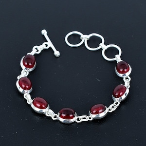 [韓国の人気ジュエリー] 925 silver. Carnelian bracelet Red Carnelian 925 Sterling Silver Gemstone Adjustable