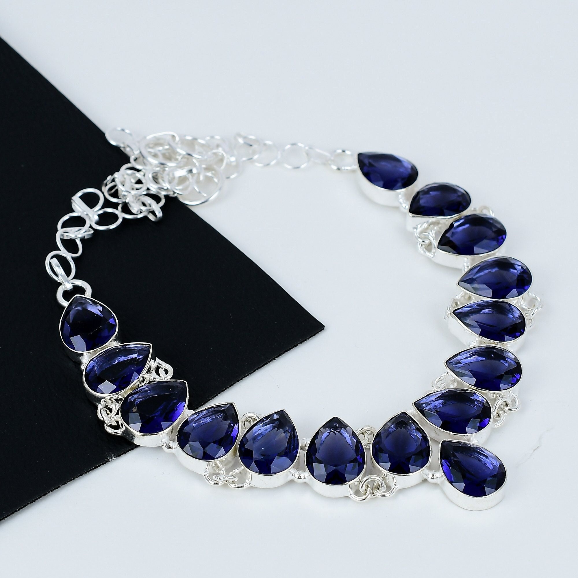 Collier En Tanzanite Naturelle Et Argent 925 – Pierre 58ct – Neuf Avec étiquettes