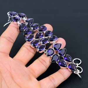 Purple Amethyst Gemstone Handmade 925 Sterling Silver Bracelet, Amethyst Silver Bracelet, Amethyst Bracelet For Women, Bracelet For Gifts