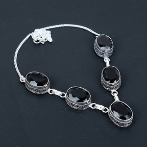 Black Spinel Gemstone Handmade 925 Sterling Silver Necklace, Antique Jewelry Necklace, Black Spinel Necklace For Women, Jewelry For Gifts