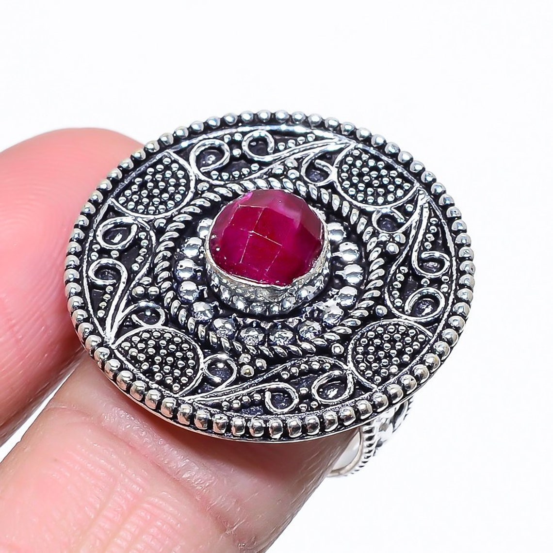Natural Ruby Gemstone Handmade Ring Silver Ruby Gemstone | Etsy