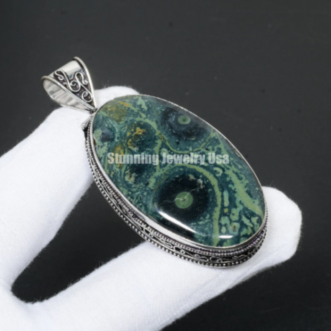 Kambaba Jasper Gemstone Pendant 925 Sterling Silver Pendant Kambaba ...