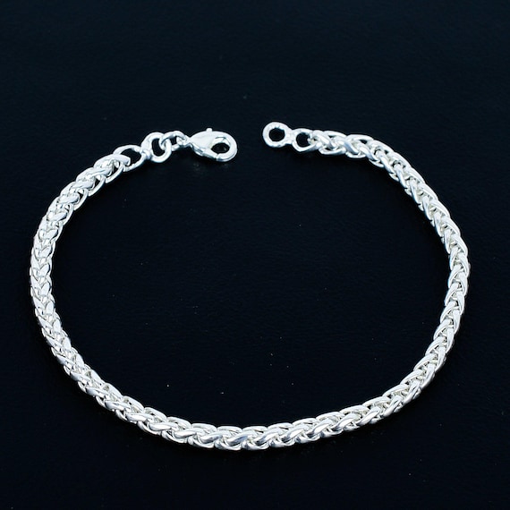 Sterling Silver Byzantine Bracelet: Heavy Woven Chain, Unisex