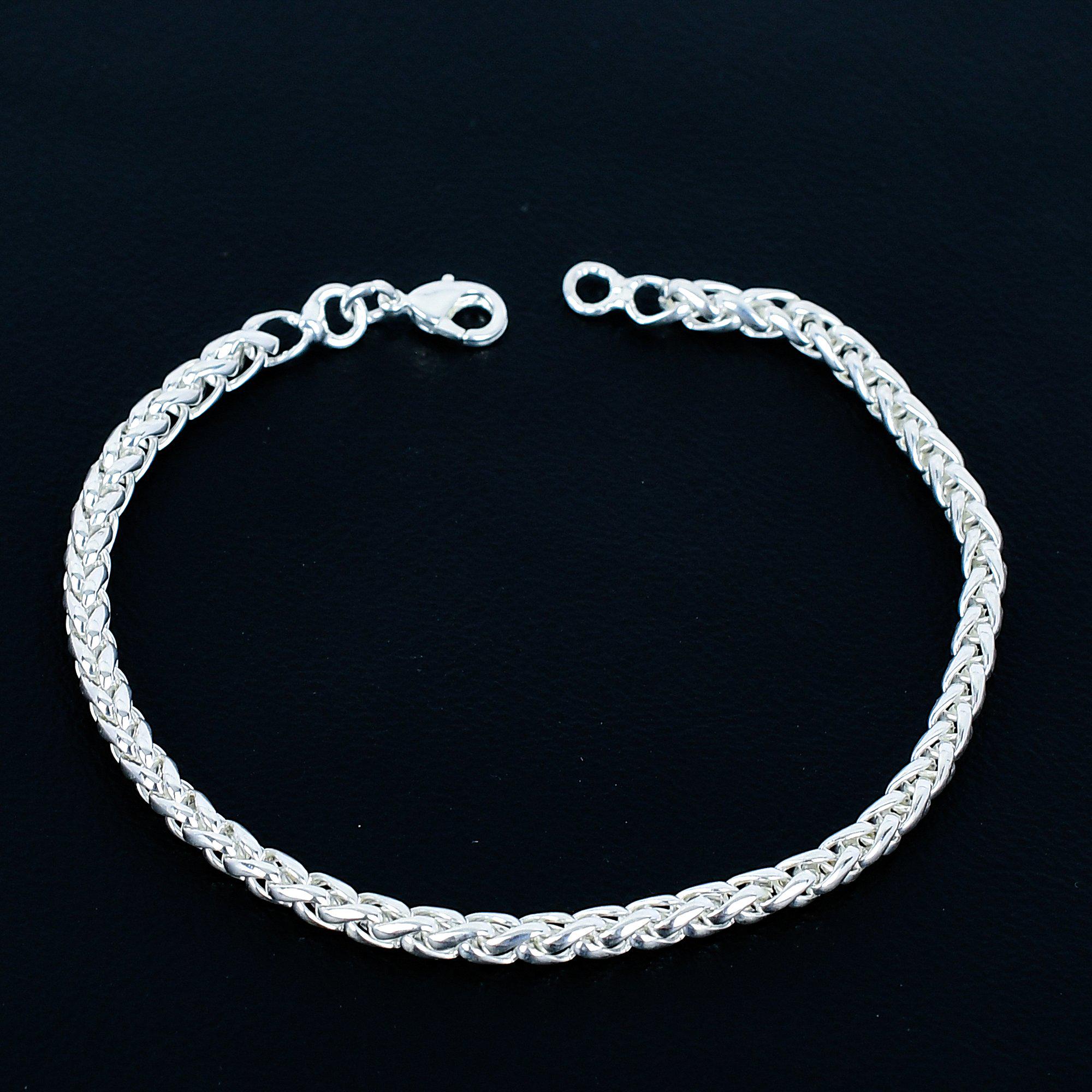 Sterling Silver Byzantine Bracelet: Heavy Woven Chain, Unisex
