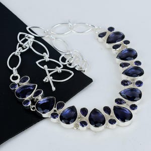 Amethyst Gemstone Necklace, 925 Sterling Silver Jewelry, Handmade Gift, Amethyst Necklace, Silver Necklace, Anniversary Gifts, Love Gifts