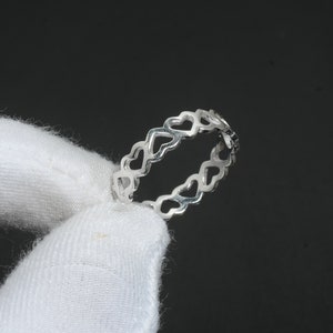 Herz Bandring Liebe Herzband Ring Liebe Herz Ring Herz Form Band 925 Sterling Silber Endlose Liebe Herzform Band für Valentinstag Geschenk
