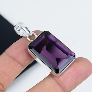 Handgjort ametisthänge: 925 sterlingsilver, vintagestil