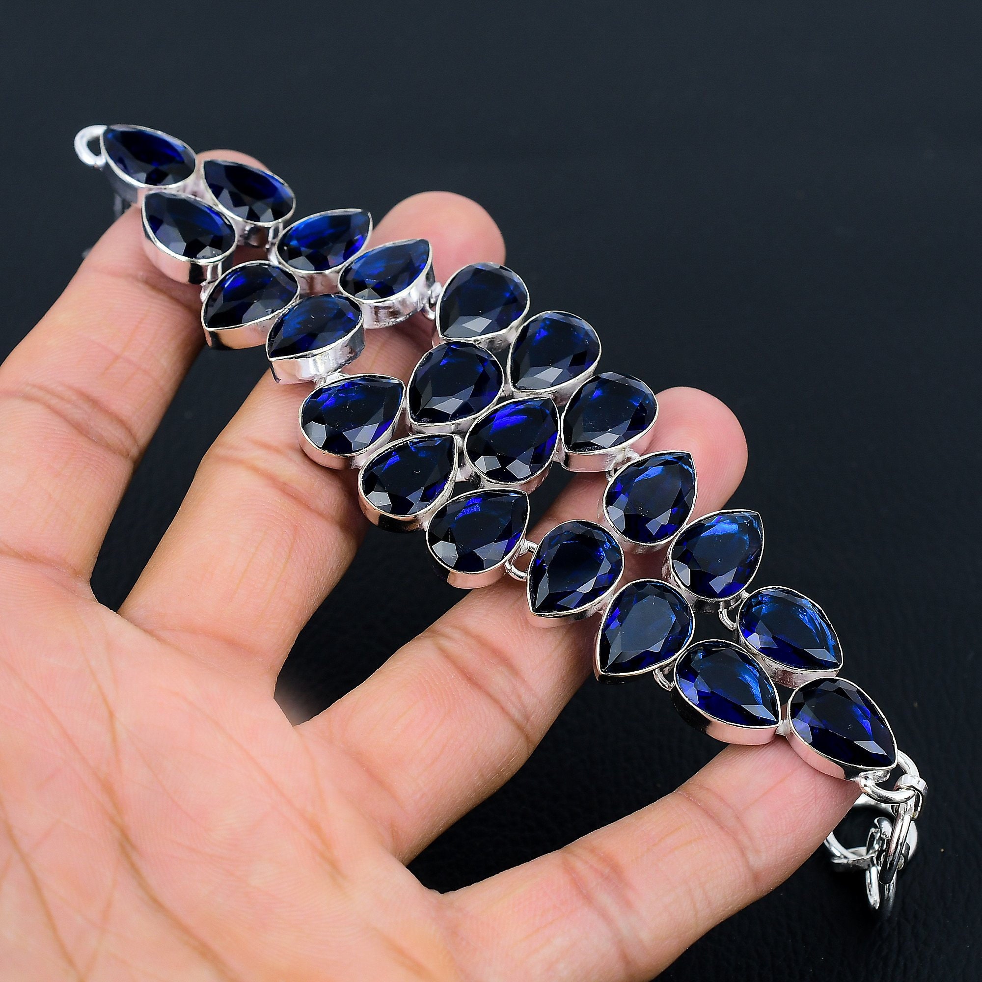 Blue sapphire bracelet - Etsy 日本