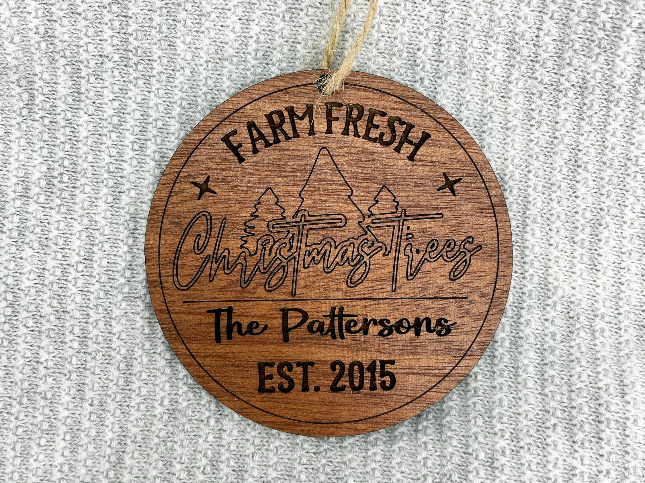 Farm Fresh Christmas Trees Personalized Ornament Farmhouse Etsy