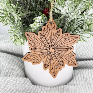 Crystal Snowflake Ornament - Crystal Stone Ornament - New Age - Witchy