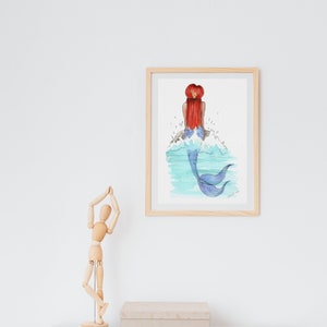 Watercolor Mermaid Art Print, Unframed Art Print, Mermaidcore, Mermaid, Watercolor Art Print, Beach House Decor, Ocean Inspired Decor