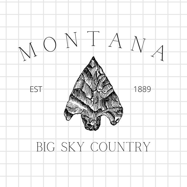 406 Montana Arrowhead SVG - Outdoor, MT Svg, Coffee Mug, Sticker Png, T-Shirt, Silhouette , Cricut, 406 SVG, Mountain, 1889, big sky country