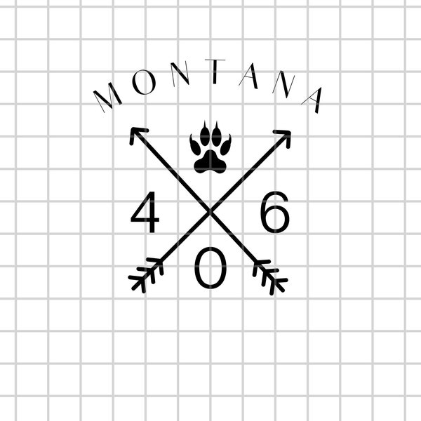 406 Montana Arrows SVG - Bear Paw, Outdoor, MT, Coffee Mug Svg, Sticker Png, T-Shirt Svg, Silhouette , Svg for Cricut, 406 SVG, Mountain svg