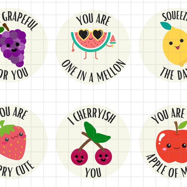 Fruit Pun Printable Sticker PNG SVG - Clip Art Pack, carino, popolare, divertente, decalcomania, Mellon, bacca, bambini, bundle, tagliare File Cricut, Silhouette