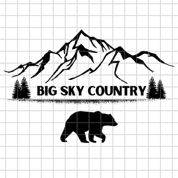 Big Sky Country - Montana SVG - Outdoor Svg, MT Svg, Coffee Mug Svg, Sticker Png, T-Shirt Svg, Silhouette , Cricut, 406 SVG, Mountain svg