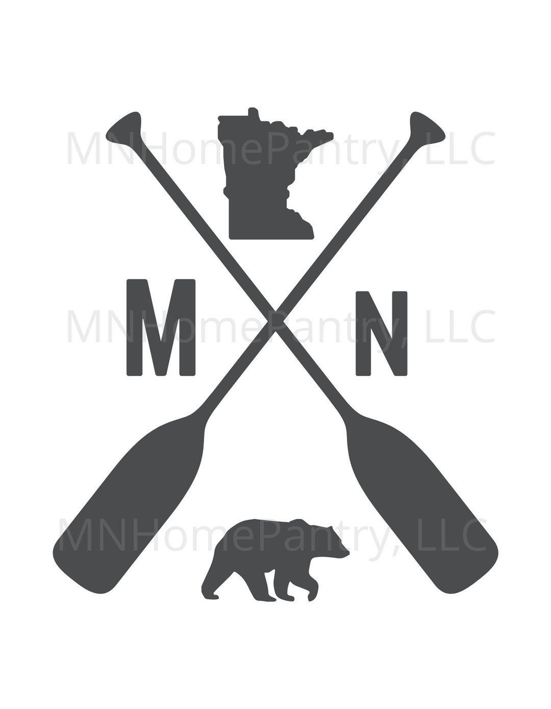 Minnesota Paddles and Bear SVG, MN Svg, Coffee Mug Svg, Sticker Png, T