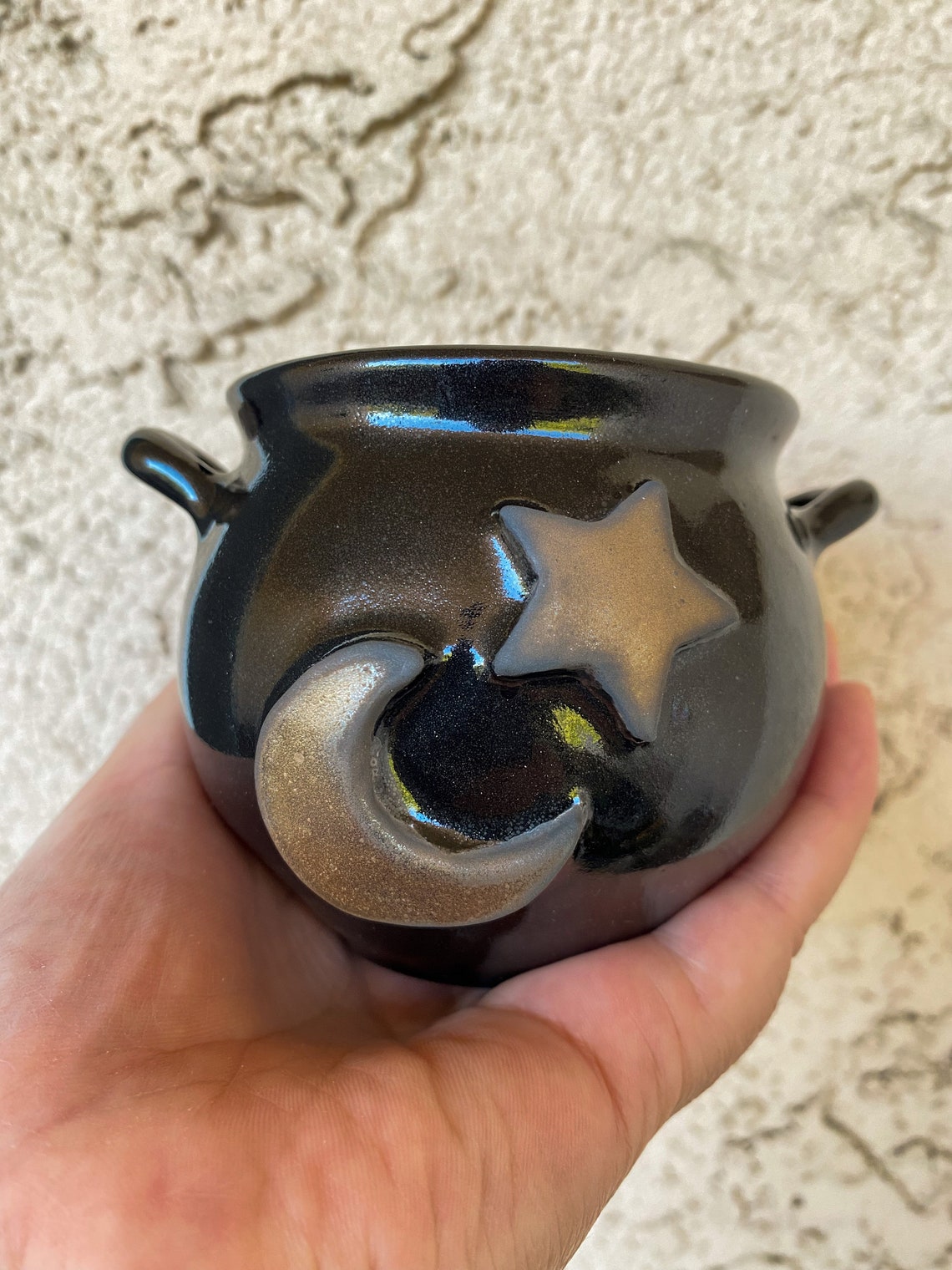 Ceramic Black Cauldron Etsy
