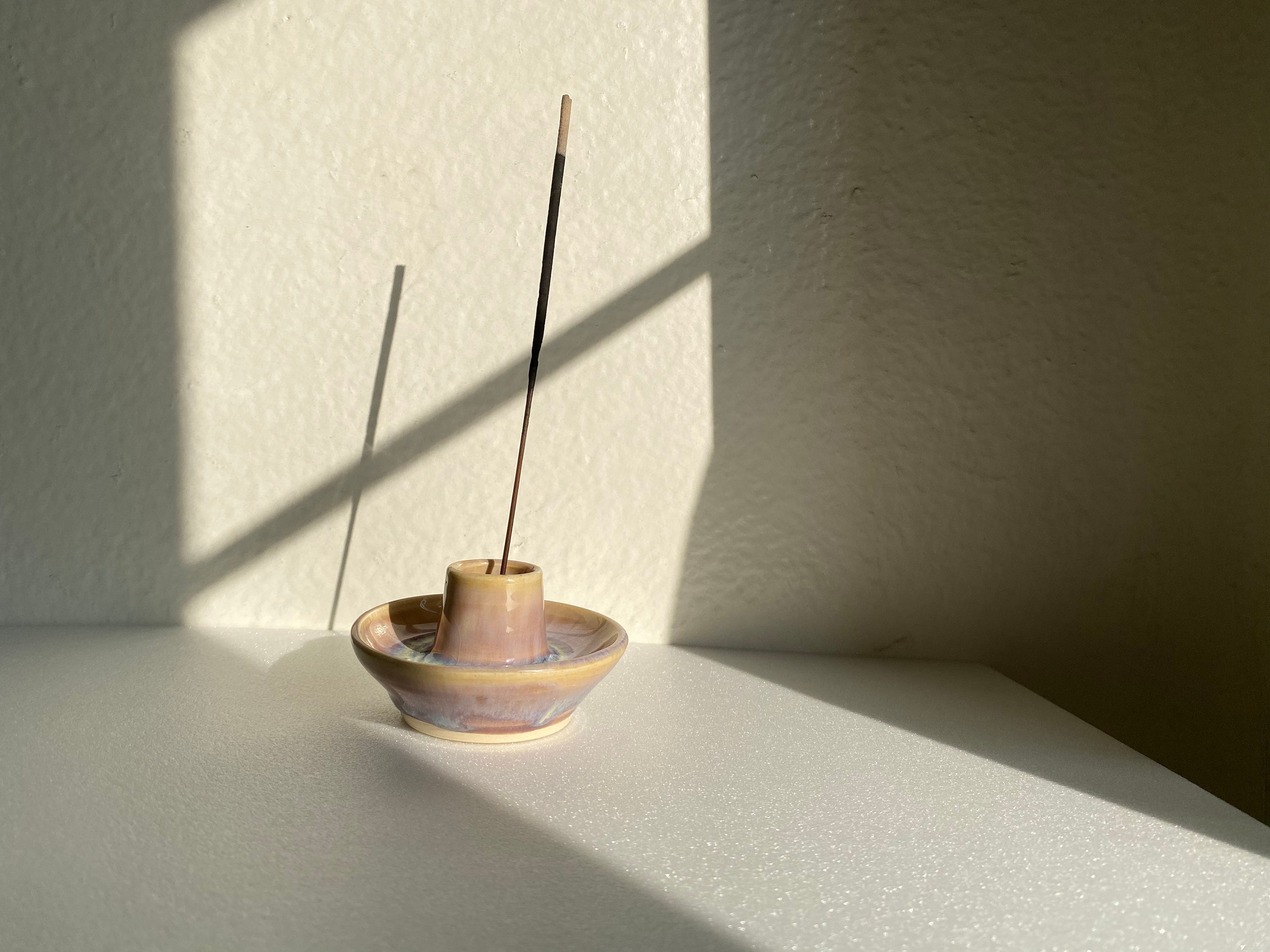 3in1 handmade ceramic incense, candle, Palo Santo holder Etsy Polska