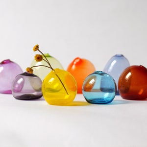 Micro glass vase, colorful mini flower vase