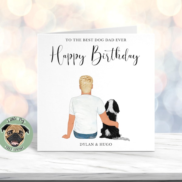 Tarjeta de cumpleaños del perro, regalo de cumpleaños del papá del perro, tarjeta del papá del perro, regalo del perro, el mejor papá del perro, tarjeta para papá, tarjeta de cumpleaños de mascotas para papá