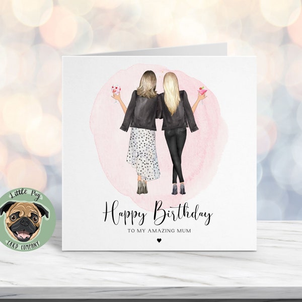 Personalised Birthday Card For Mum, Mum Birthday Card, Happy Birthday Mum, Card From Daughter, Personalized Mum Card, Mum Birthday Gift