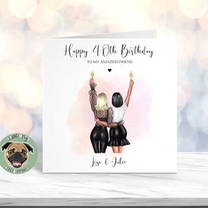 Carte personnalisée de 40e anniversaire pour un ami, carte d'anniversaire Bestie, carte de 40e anniversaire pour ami, carte d'amis personnalisée, 40e anniversaire