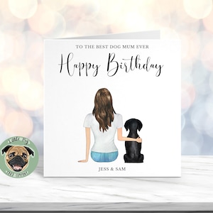 Tarjeta de cumpleaños del perro, regalo de cumpleaños para la mamá del perro, tarjeta para la mamá del perro, regalo del perro, la mejor mamá del perro, tarjeta para mamá, tarjeta de cumpleaños de mascota para mamá