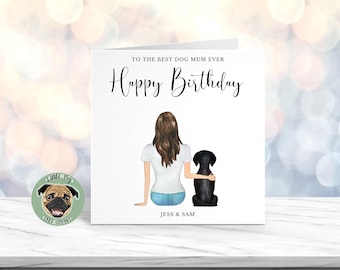 Birthday Card From The Dog, Dog Mum Birthday Gift, Dog Mum Card, Gift From Dog, Best Dog Mum Ever, Card For Mum, Pet Birthday Card For Mum