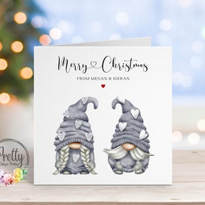 Personalised Christmas Cards, Couple Christmas Cards, Gnome Family Christmas Cards, Gonk Family Christmas Cards, Christmas Card From Couple