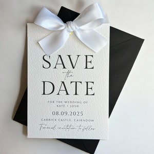 Weiße Bogen Save the Date Hochzeitseinladung, gedruckt