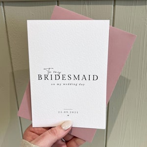 Carte de remerciement de mariage personnalisée pour demoiselle d'honneur - souvenir sentimental de la mariée ou du marié - cadeau carte de mariage personnalisée