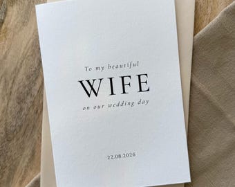 Tarjeta personalizada para mi esposa en el día de nuestra boda.