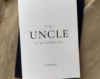 To My Uncle on my Wedding Day Card, Personalised