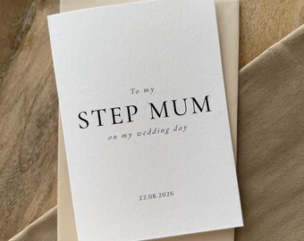 To My Step Mum on my Wedding Day Card, Personalised