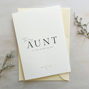 Personalisierte Hochzeit Dankeskarte für Tante, Sentimentales Andenken von Braut oder Bräutigam, Benutzerdefinierte Hochzeitskarte Geschenk