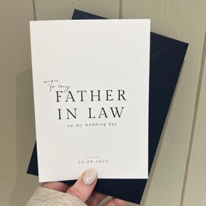 "Hochzeits-Dankeskarte für Schwiegervater - Sentimentales Andenken von Braut oder Bräutigam - Individuelles Hochzeitsgeschenk."