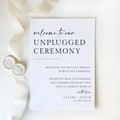Polite Notice Unplugged Ceremonty Wedding Reception Table Sign, No Phones, Personalised Minimalist Stationery, Printed