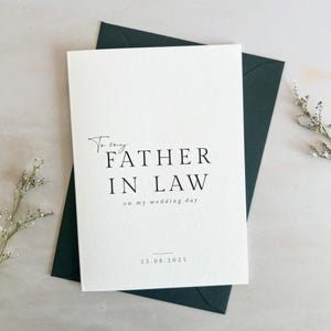Personalised Wedding Thank You Card for Father in Law – Sentimental Keepsake from Bride or Groom - Custom Wedding Card Gift