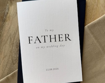 Tarjeta personalizada para mi padre en el día de mi boda.