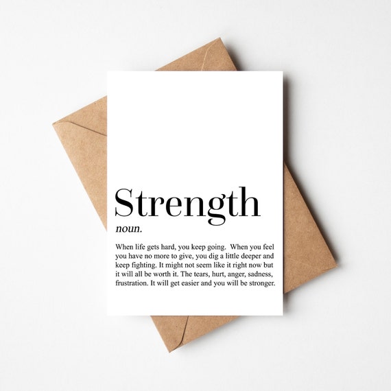 Strength Definition Keepsake Momentum Strength Keepsake Card Etsy