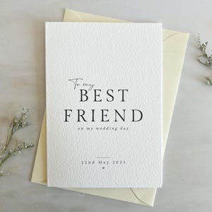 Personalised Wedding Thank You Card for Best Friend – Sentimental Keepsake from Bride or Groom - Custom Wedding Card Gift