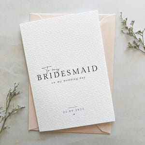 Carte de remerciement de mariage personnalisée pour demoiselle d'honneur - souvenir sentimental de la mariée ou du marié - cadeau carte de mariage personnalisée