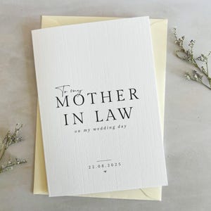 Personalised Wedding Thank You Card for Mother in Law – Sentimental Keepsake from Bride or Groom - Custom Wedding Card Gift