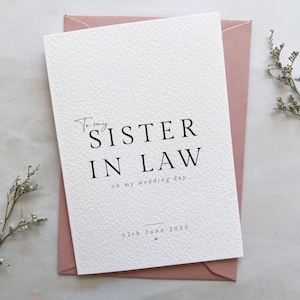 Personalised Wedding Thank You Card for Sister in Law – Sentimental Keepsake from Bride or Groom - Custom Wedding Card Gift