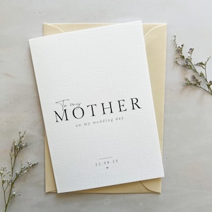 Personalised Wedding Thank You Card for Mother – Sentimental Keepsake from Bride or Groom to Mum / Mom - Custom Wedding Card Gift