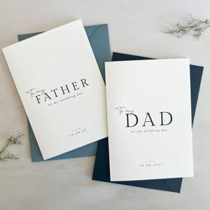 Personalised Wedding Thank You Card for Father – Sentimental Appreciation from Bride or Groom to Dad - Custom Wedding Card Gift
