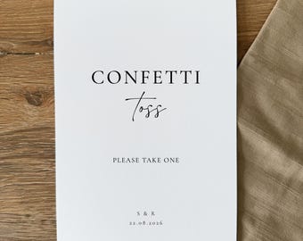 Confetti Station Wedding Sign: Personalised, Printed, Optional Easel