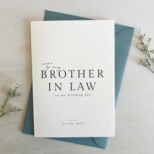 Personalised Wedding Thank You Card for Brother in Law – Sentimental Keepsake from Bride or Groom - Custom Wedding Card Gift